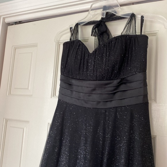 ‘Speechless’ Halter Sparkling Black Formal Tea-length  dress - Picture 3 of 9